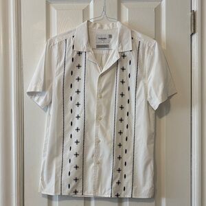 Cotton Goodfellow & Co Classic White Shirt with navy embroidery